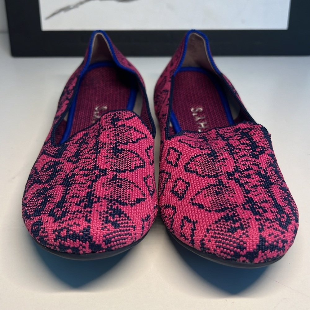 Rothys Fuchsia Navy Snakeskin Python Print Women’… - image 6
